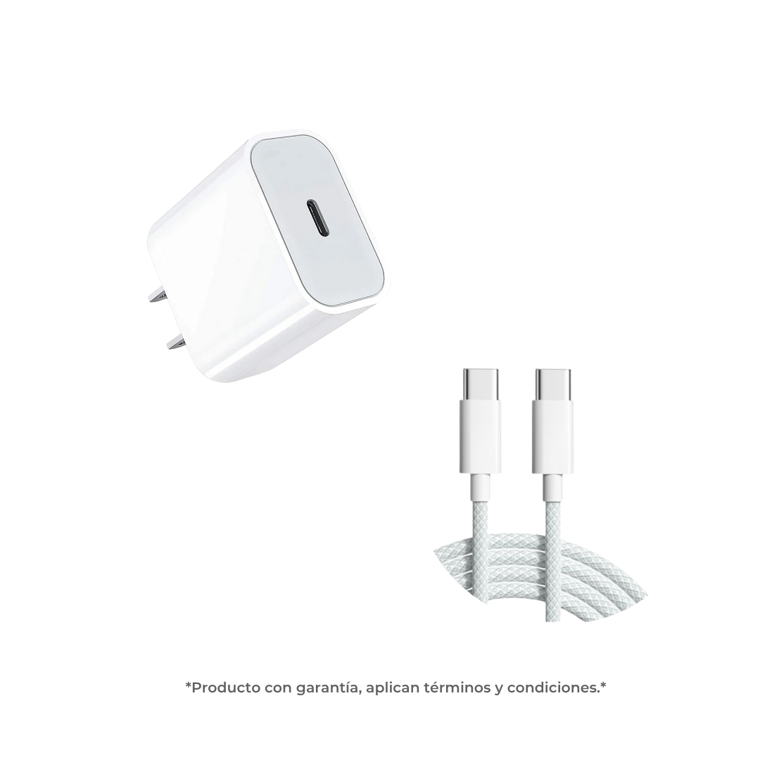 Cargador Para iPhone de 20W + Cable Tipo C a Cable Tipo C "Original"