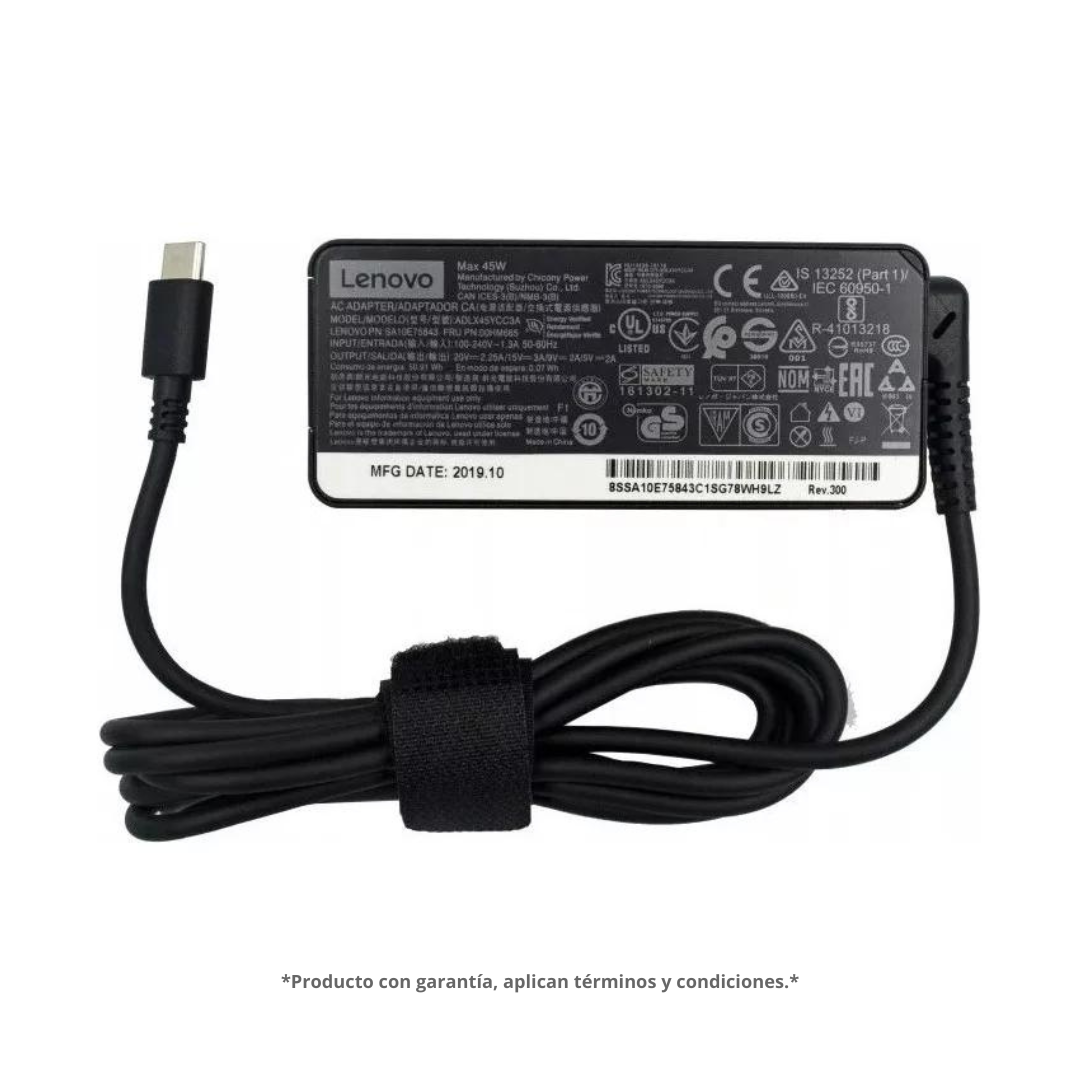Cargador Para Portátil Lenovo USB Tipo C 20V 2.25A 45w - Original