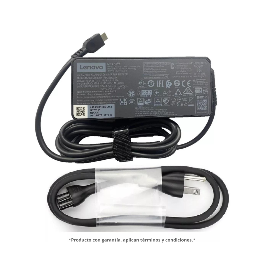 Cargador Para Portátil Lenovo Tipo C 20V 3.25A Original