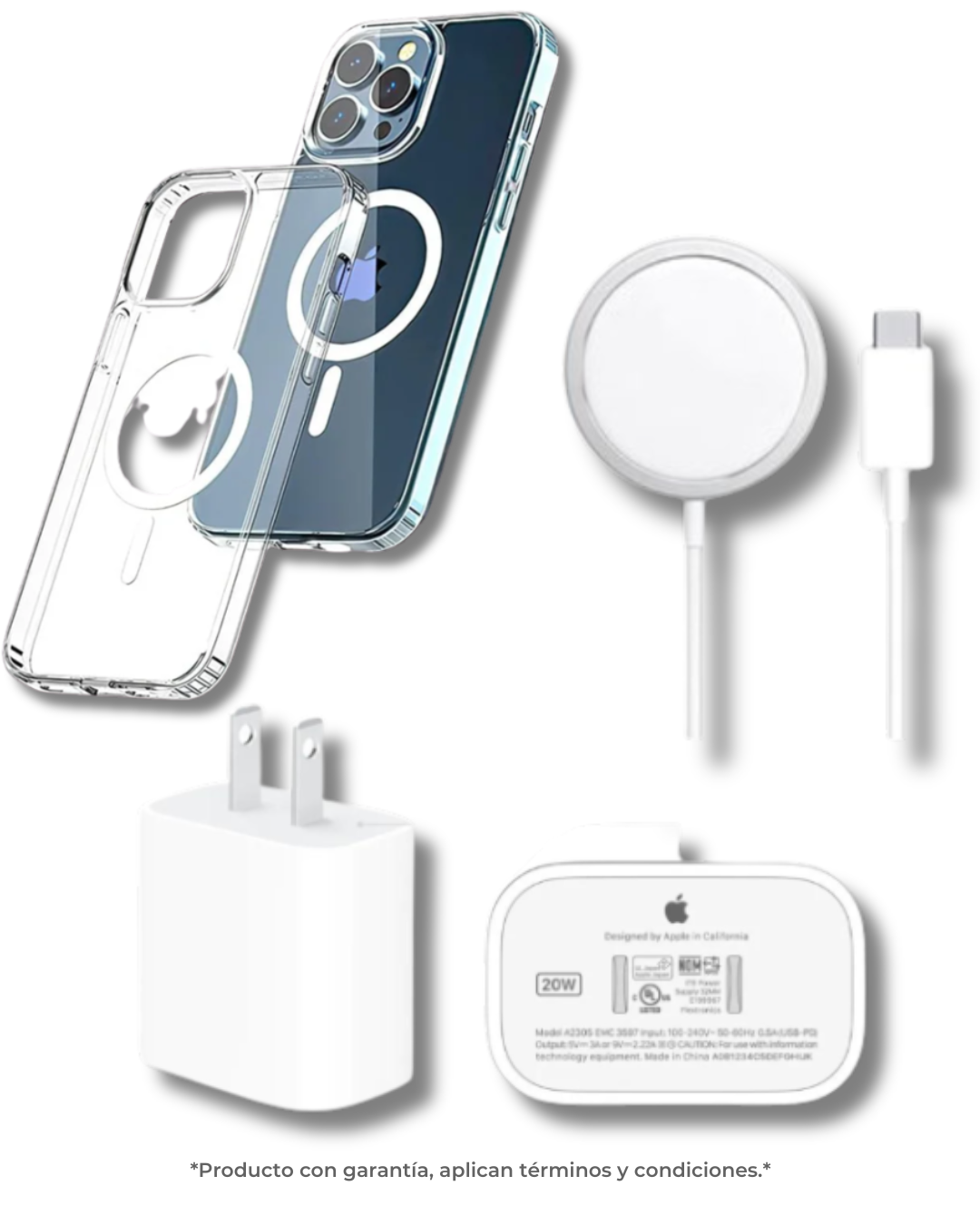 Combo Magnético #2 (Cargador Magnético, Cargador Para IPhone 20W Original + Case