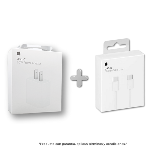 Cargador Para iPhone de 20W + Cable Tipo C a Cable Tipo C "Original"