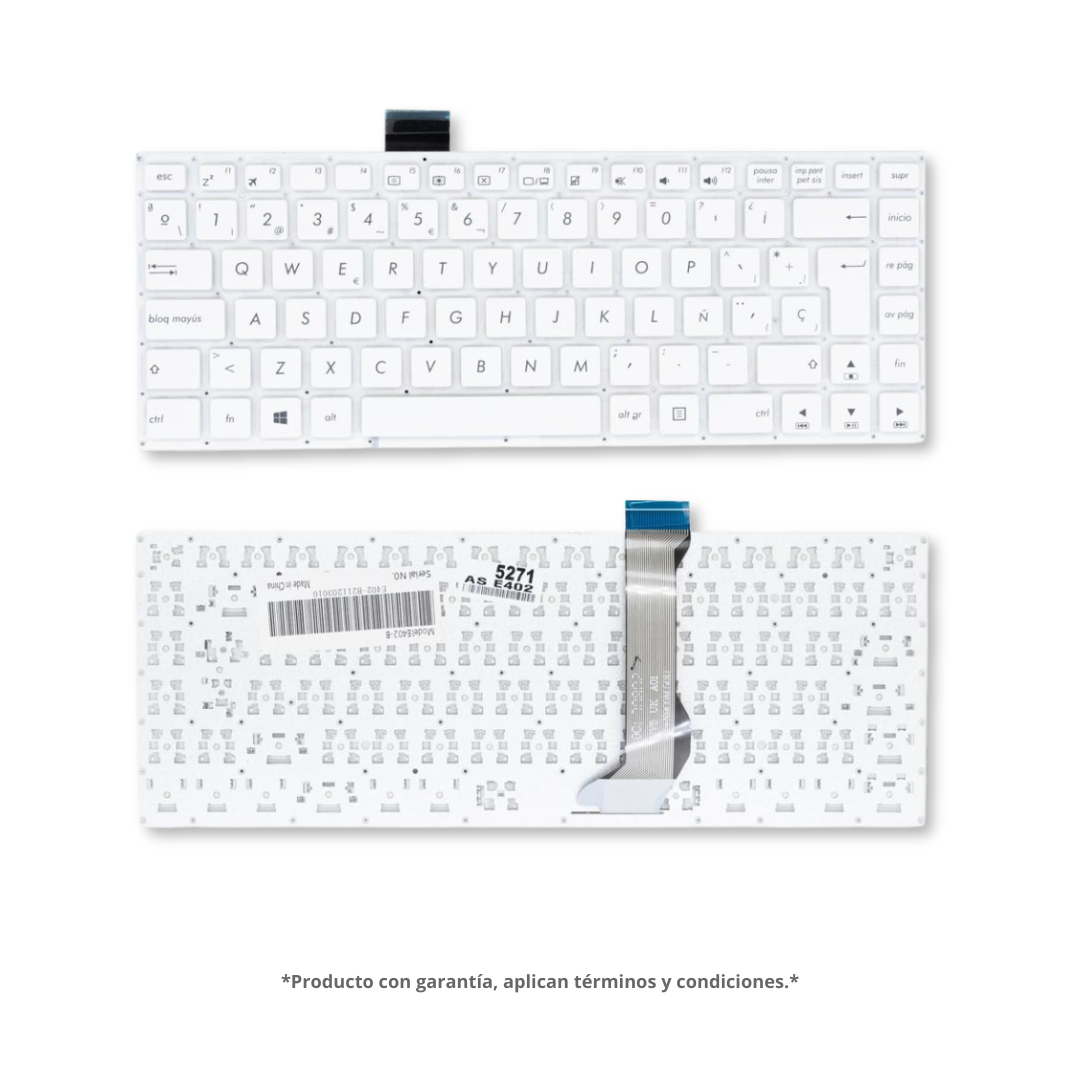 Teclado para computador portátil ASUS E402 E402M - Blanco