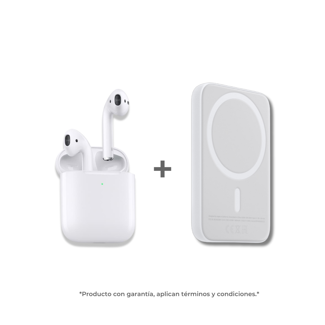 Combo Inteligente #8 Audífonos Serie 2 (1.1) + Batería portátil para iPhone - Marca MagSafe 5.000 mAh.