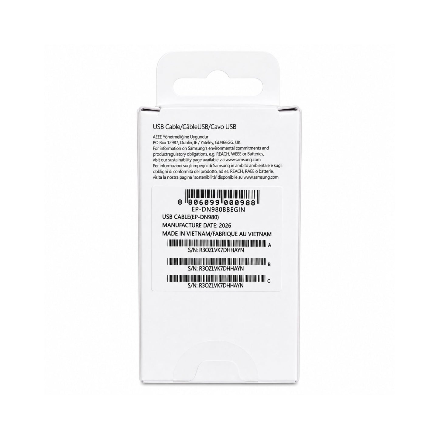 Cable USB-C a USB-C para Samsung - Original (1.m) S25