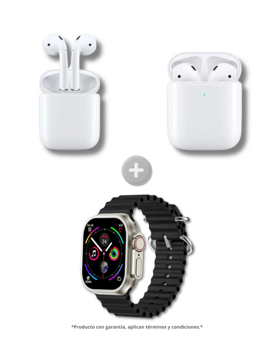 Combo Inteligente #1 Audífonos Serie 2 + Smart Watch Serie 8 Ultra (1.1) - Amoled