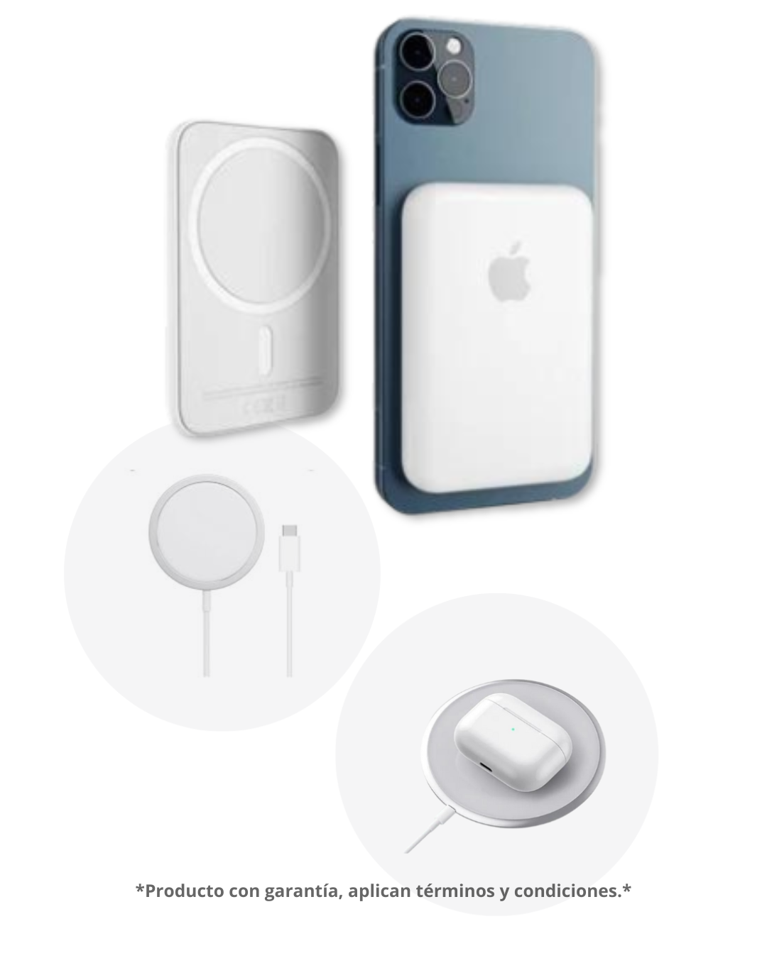 Combo Magnético # 6, Batería Magnética Magsafe + Cargador Magnético Para IPhone Magsafe
